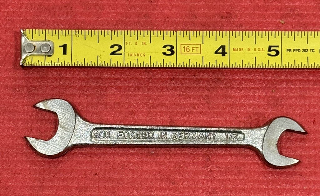 Vintage Globemaster Tools SAE 9/16" X 1/2" Open-End Wrench Made in Germany