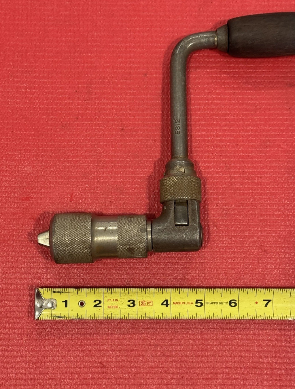 VINTAGE PEXTO NO 5312 RATCHETING BIT BRACE DRILL AUGER HAND DRILL MADE IN USA