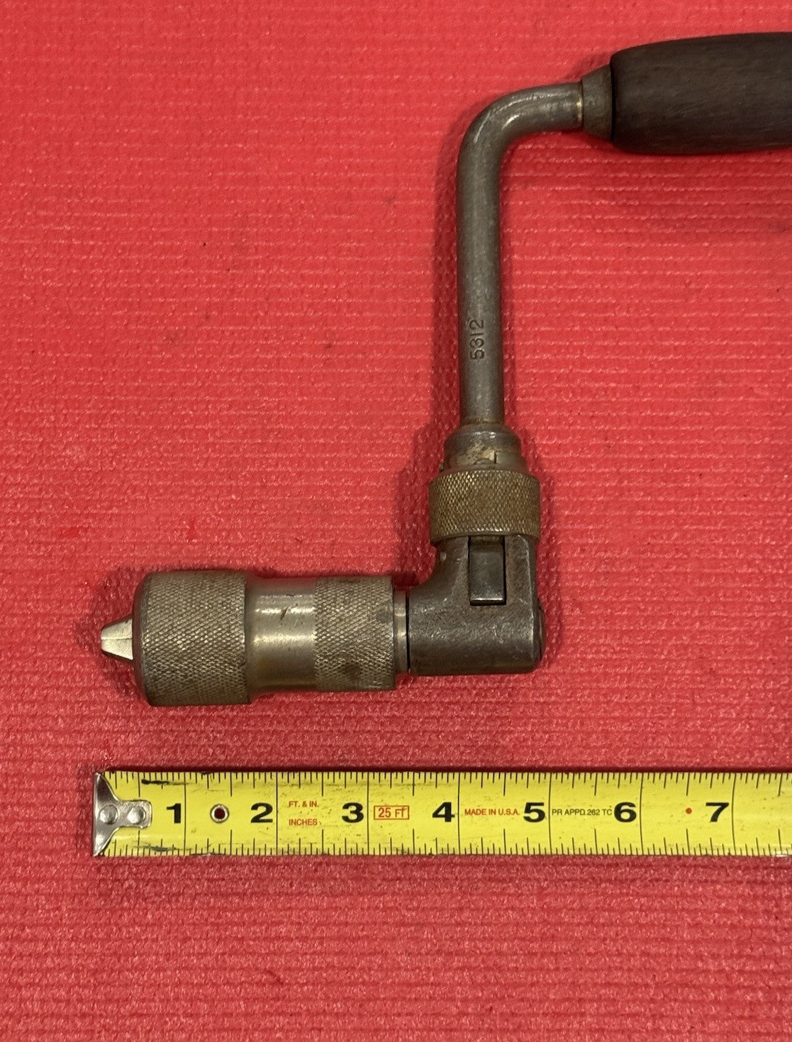 VINTAGE PEXTO NO 5312 RATCHETING BIT BRACE DRILL AUGER HAND DRILL MADE IN USA