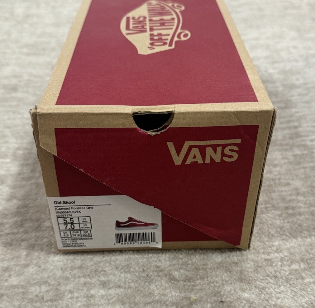 Vans Red & White Old Skool Canvas Men's size 5.5 & Women's size 7.0