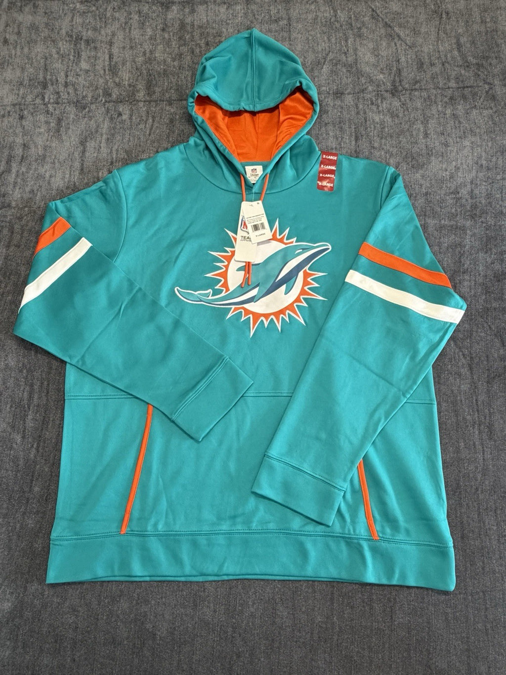 NFL Apparel Miami Dolphins Hooded Sweatshirt Mens Aqua Blue Pullover CHOOSE SIZE