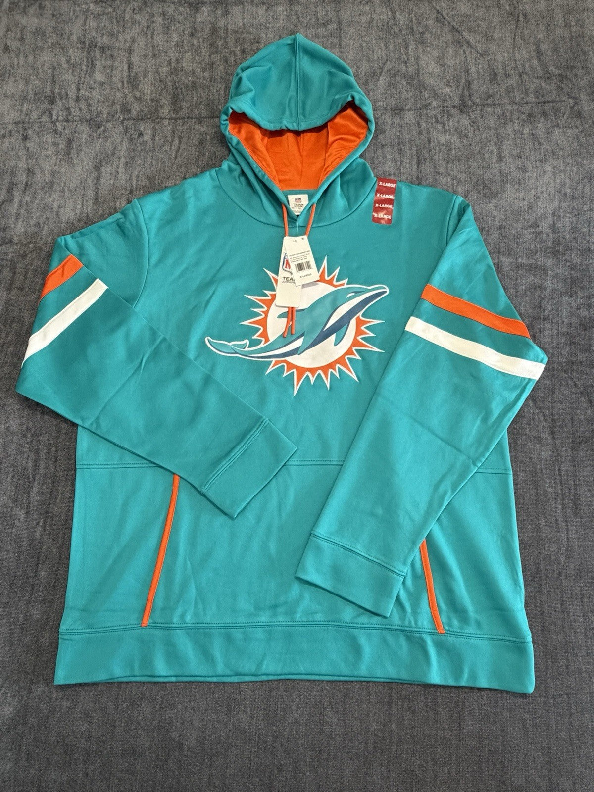 NFL Apparel Miami Dolphins Hooded Sweatshirt Mens Aqua Blue Pullover CHOOSE SIZE