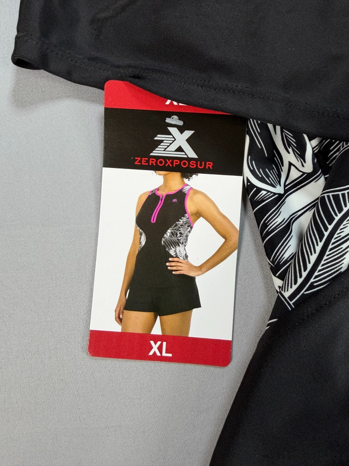 NWT ZeroXposur 2-Piece Scuba Tankini Swim Set Women XL Black Sleeveless Summer