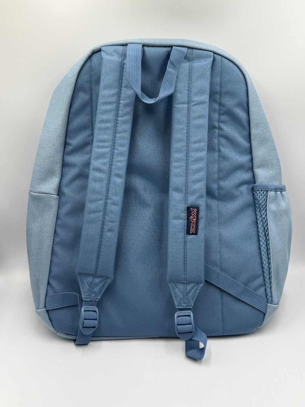 NWT JanSport Cross Town Plus Remix Light Blue Denim Backpack 15" School Bag