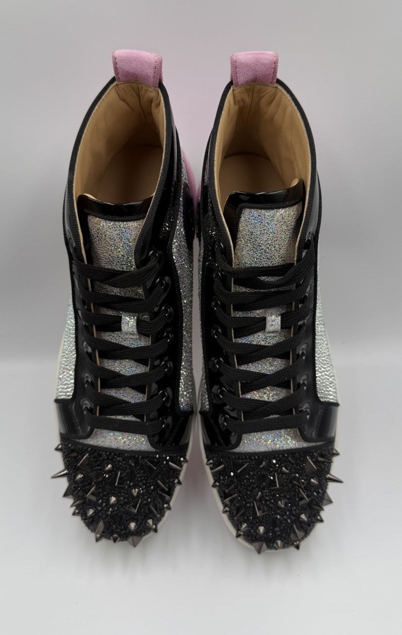 CHRISTIAN LOUBOUTIN Louis Strass Sneakers Pink High Swarovski Size 43 EU, 10 US