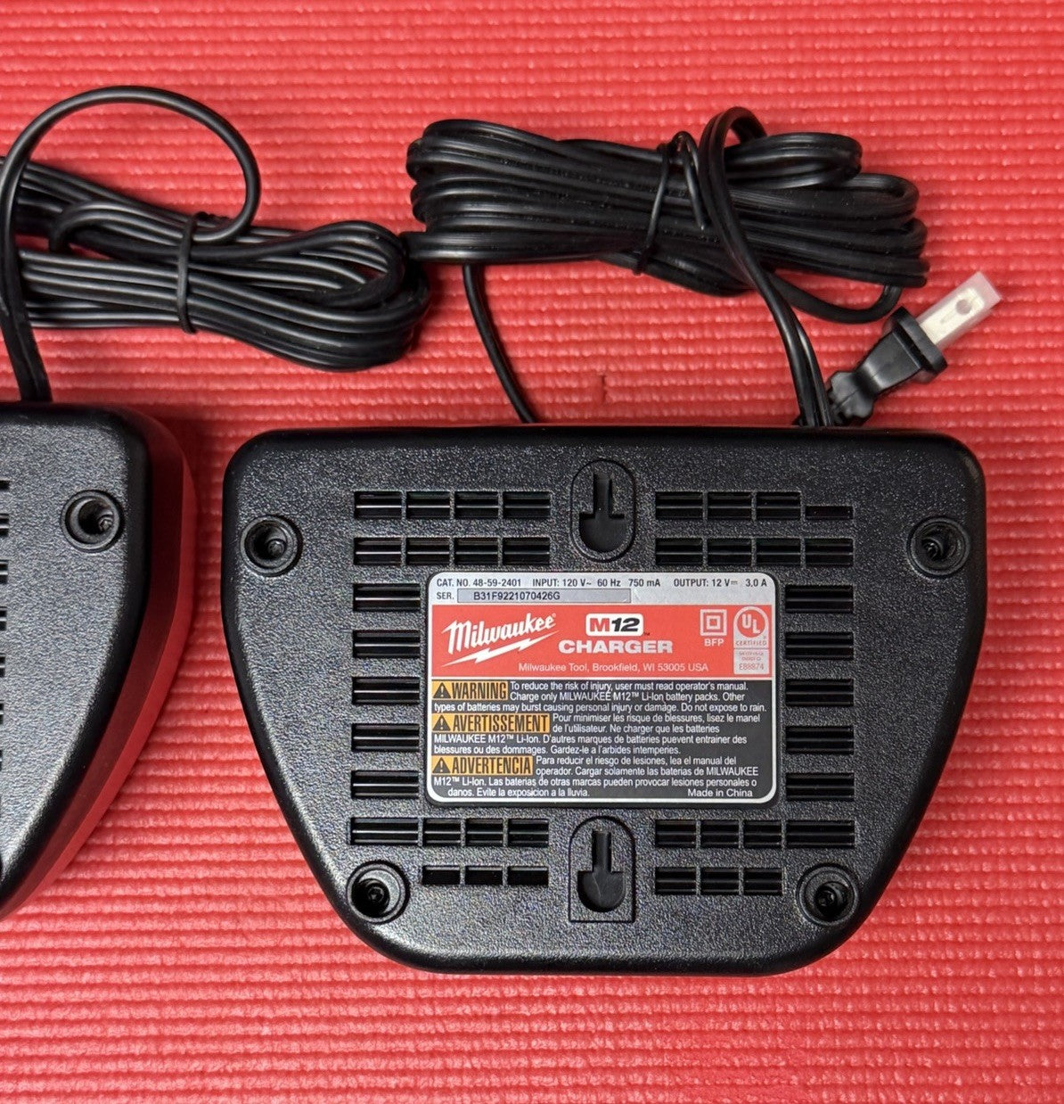 Milwaukee M12 Battery Charger 48-59-2401 12V Genuine 2 Pc Lot New Fast Shipping
