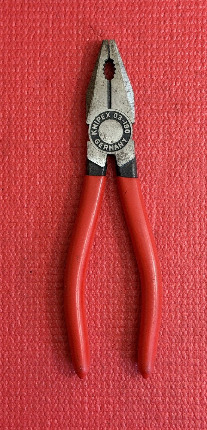 Knipex 03-180 Combination Pliers W/Red Handle Made In Germany