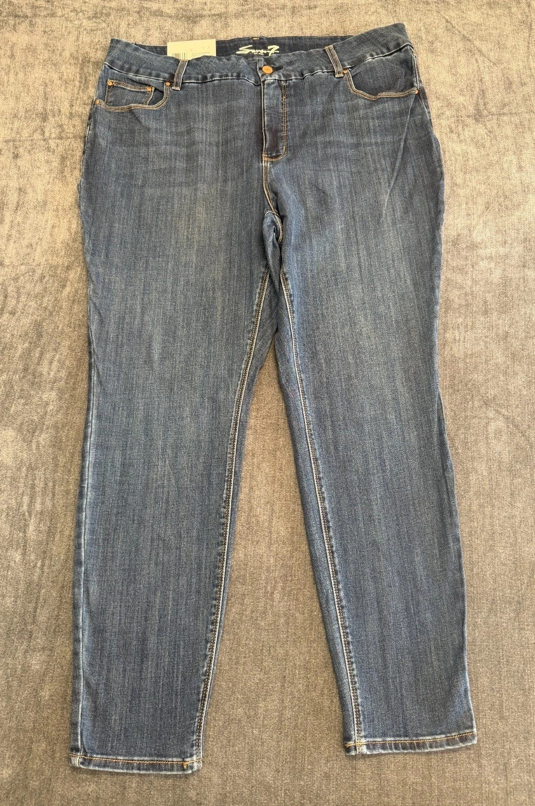 NWT Seven 7 Tummyless High Rise Skinny Jeans Women's 20W Blue Denim Medium Wash