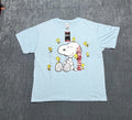 Peanuts Character Soft Short Sleeve Round Neck T-Shirt Women's XL Light Blue