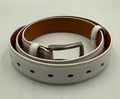 DOOPAI Genuine Leather Dress Belt Men's 41 White Single Prong Adjustable w/ Box