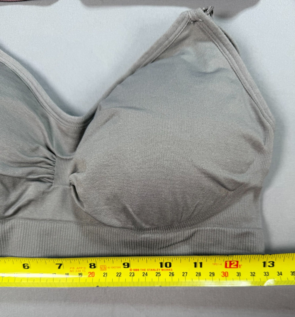 Pack of 5 Women's Seamless Ruched Front Comfort Wireless Bras Large Multicolor