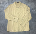 ZARA Relaxed Fit Shirt Men's Large Olive Green Long Sleeve Lapel Collar Button