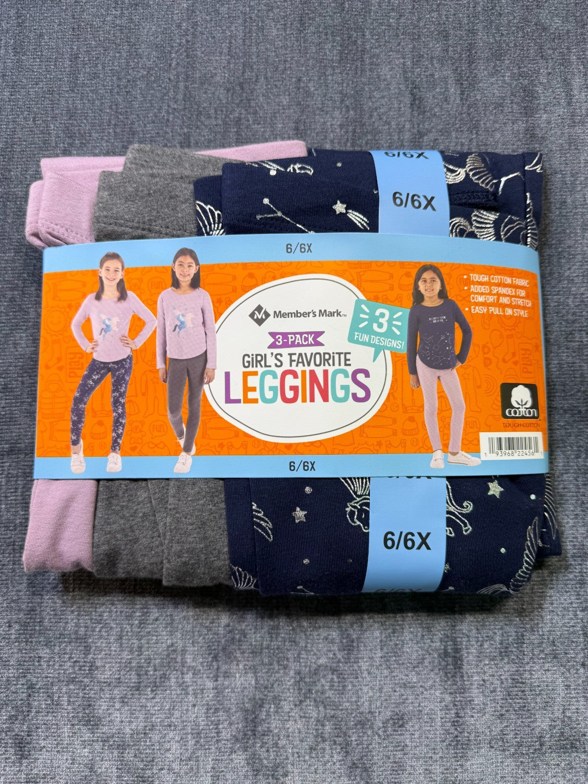 NWT Member's Mark My Favorite Leggings Girls 6/6X Multicolor Preppy - 3-Pack