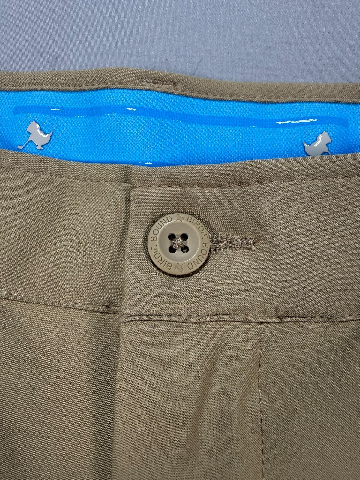 NWT Birdie Bound Golf Pants Men's 32X32 Beige Flat Front Lightweight Performance