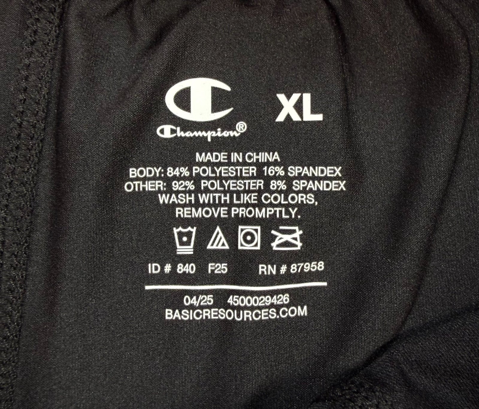 Champion Compression Leggings Men's XL Black Logo Waistband Stretch Athleisure