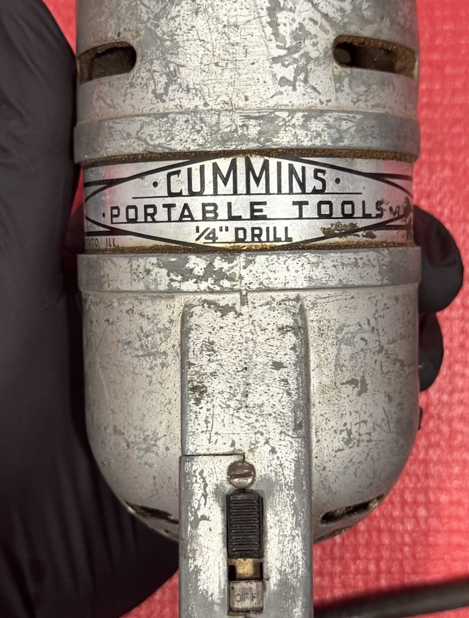 Vintage Cummins Portable Tools 1/4" Drill Model 130 Chicago, IL WORKS GREAT