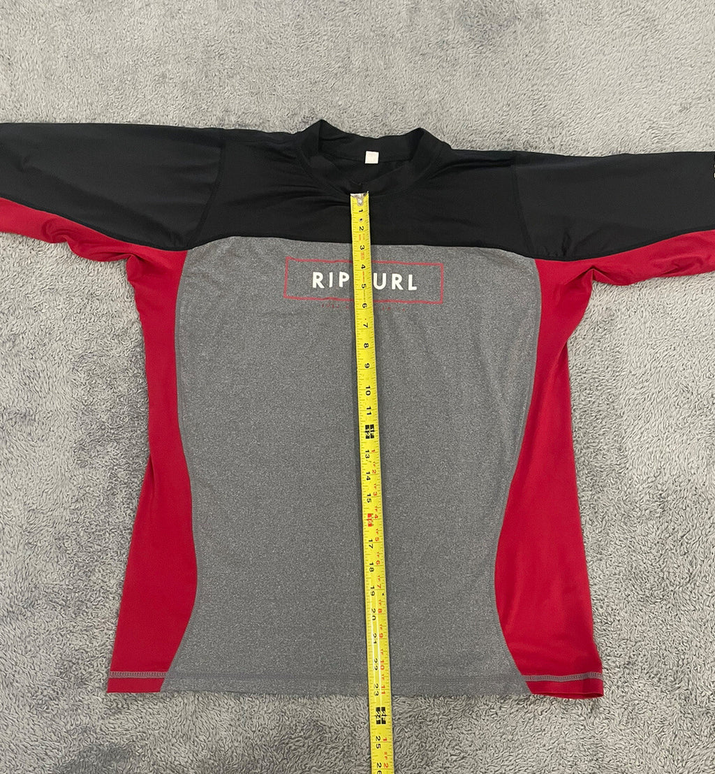 Ripcurl Surfing Surf Wear Black, Grey, & Red Size Large T-Shirt dry-fit