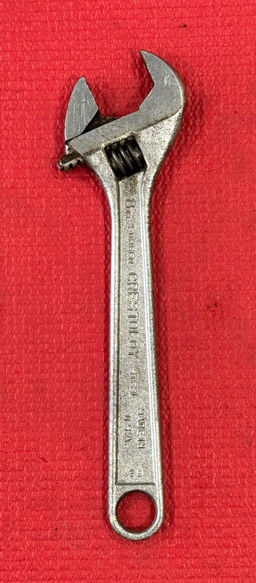 Vintage Crescent 8” Adjustable Wrench Crestoloy Jamestown N.Y. Made in USA