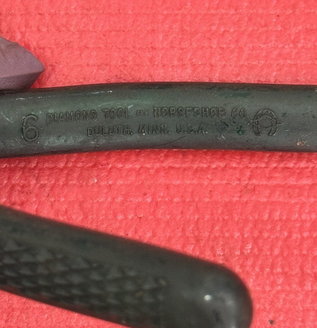 Vintage RARE Diamalloy Horseshoes SL56NE Lineman Pliers W/ Green Handle USA