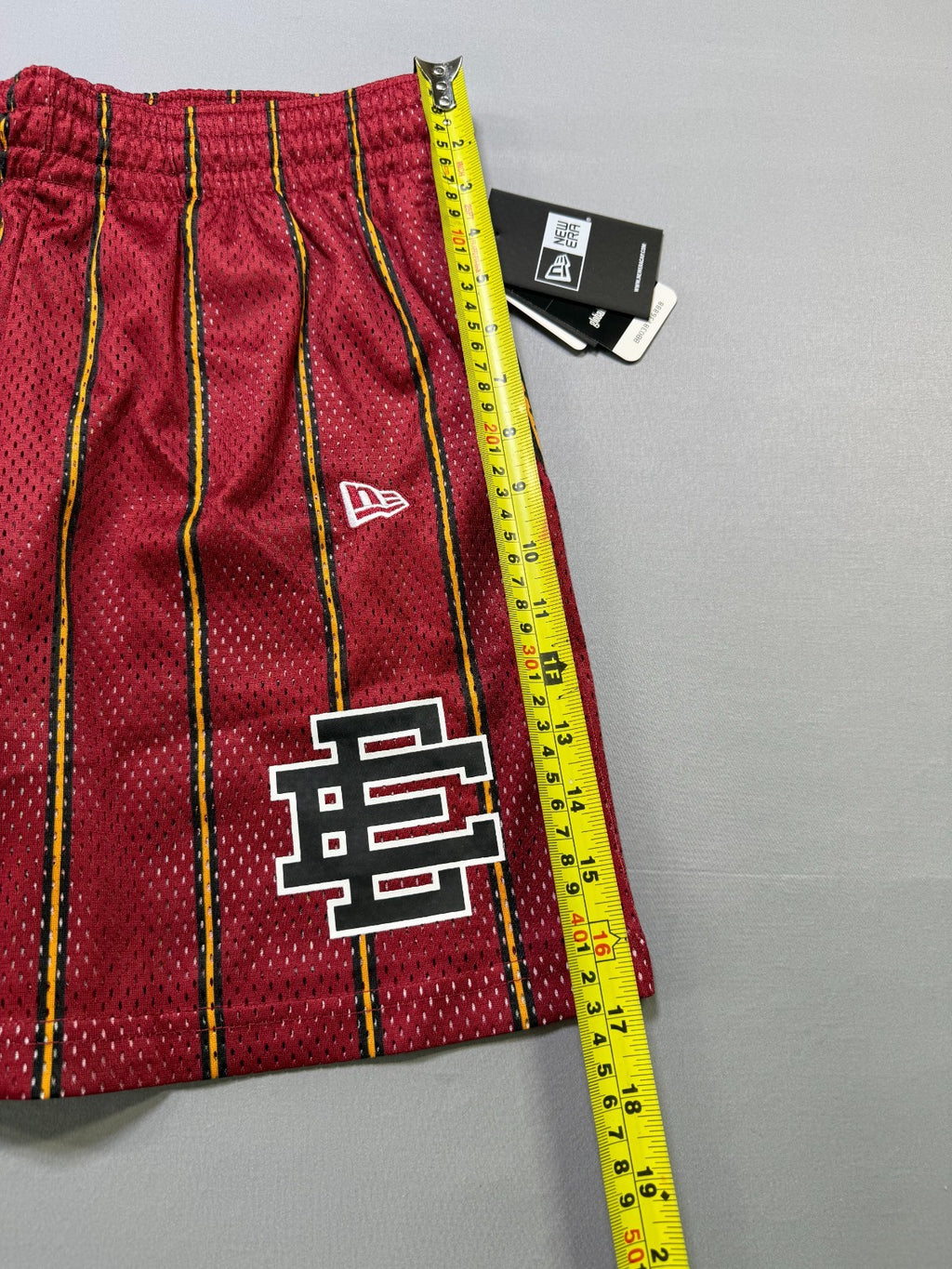 New Era X NBA Eric Emanuel Miami Heat Men’s Shorts Large Red Striped Basketball