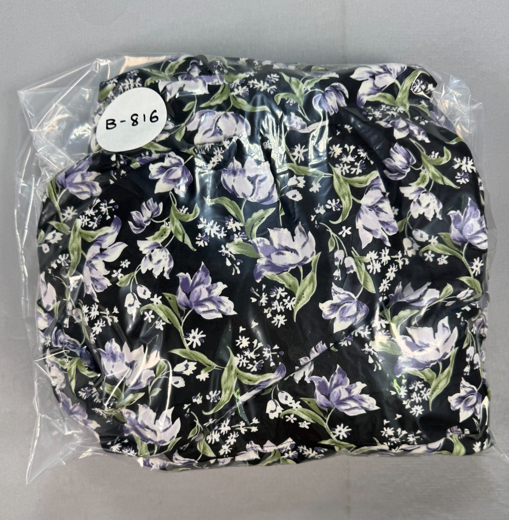 NWT Eywol Midi Dress Women's 3xl Black White Floral Tiered Ruffle Long Sleeve