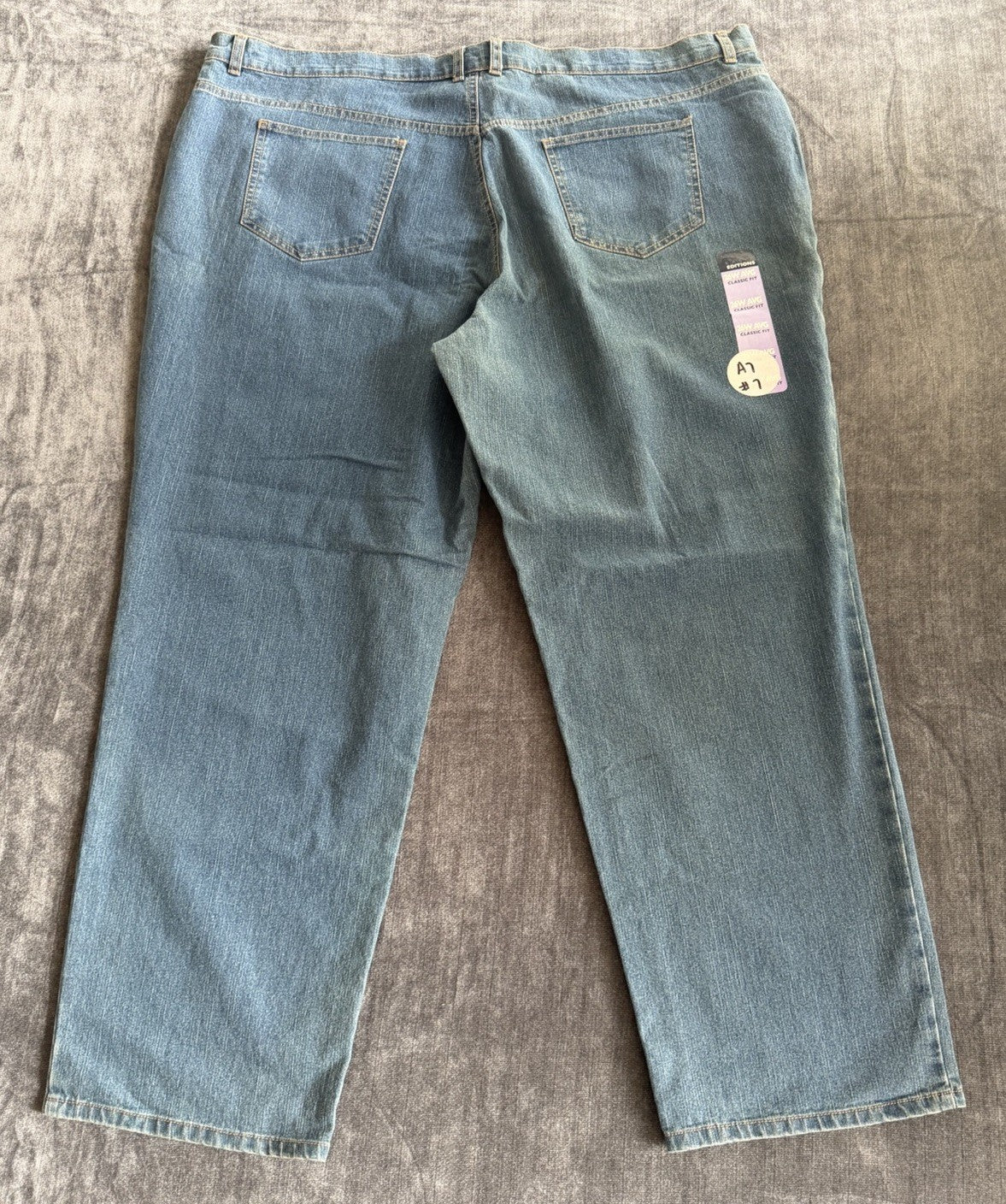 Basic Editions Jeans Womens 26W  AVG Blue Denim  Classic Fit Stretch Straight
