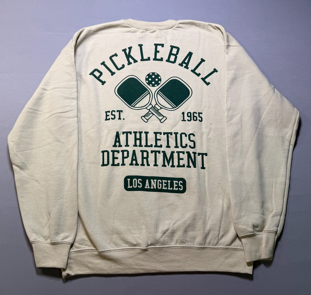 NWOT Strange Daze Los Angeles Pickleball Pullover Sweatshirt Men's Medium Beige