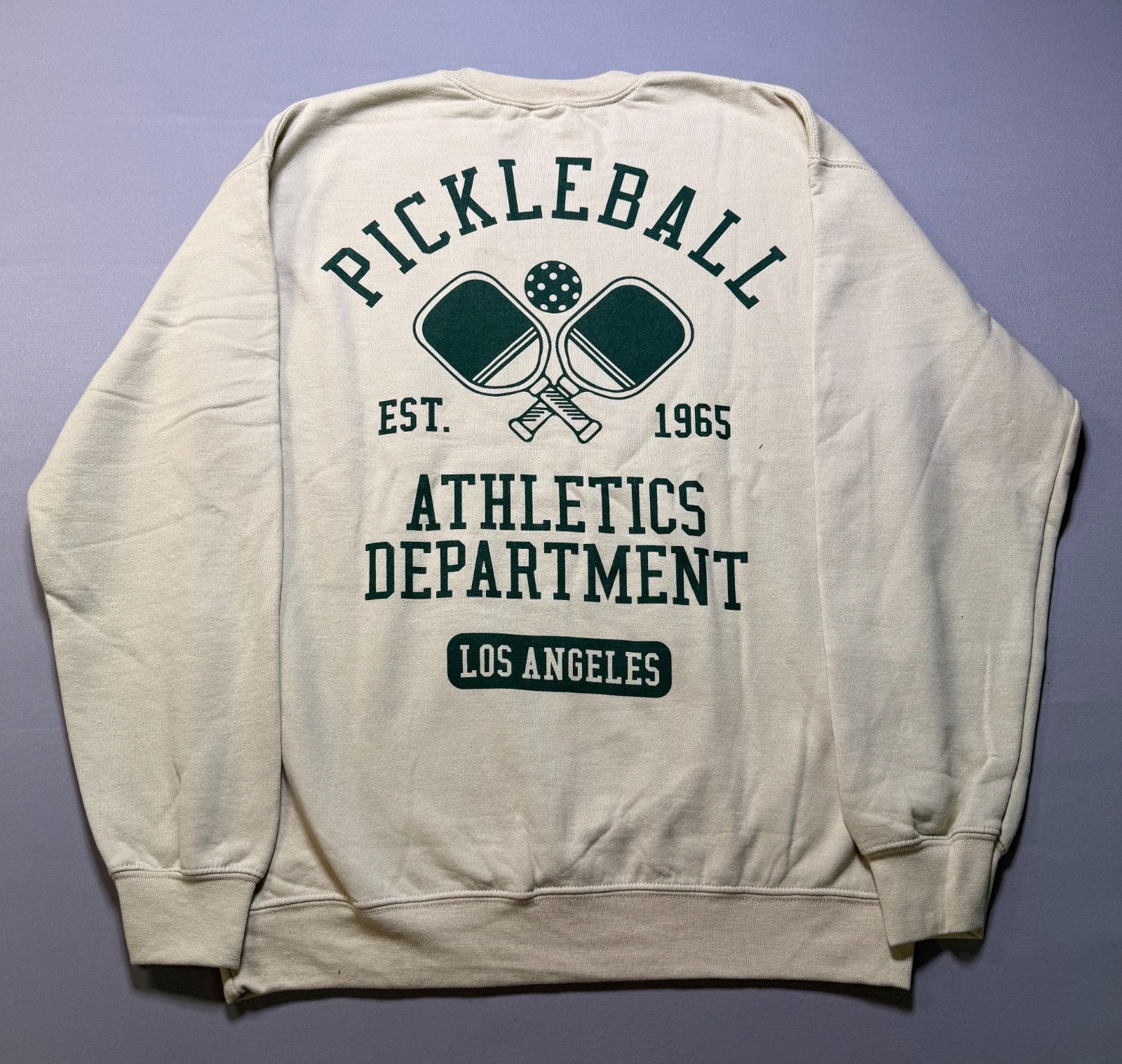 NWOT Strange Daze Los Angeles Pickleball Pullover Sweatshirt Men's Medium Beige