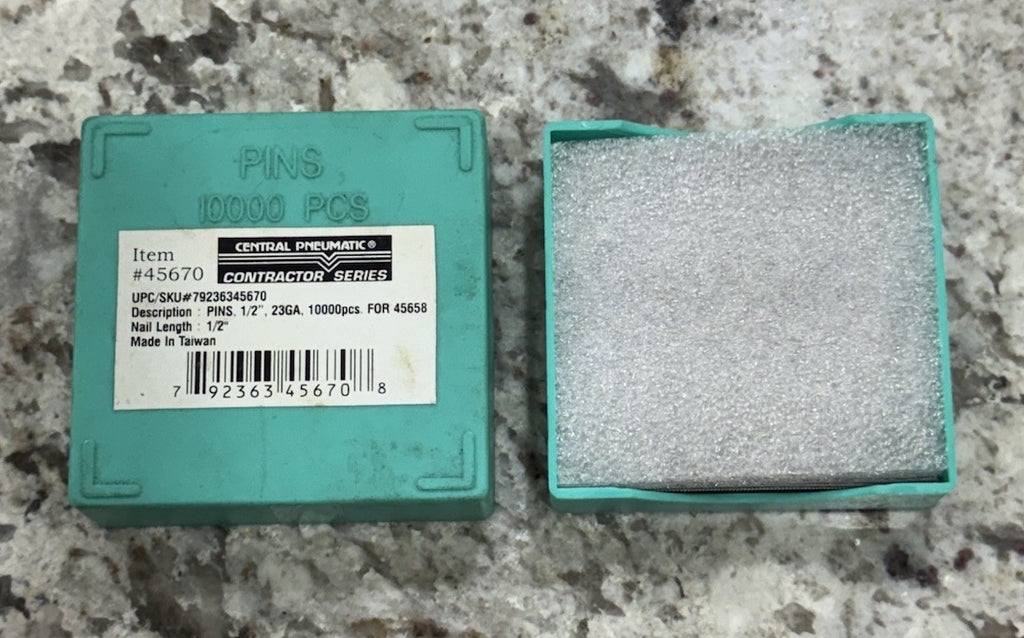 Central Pneumatic 23 GA  1/2" Pins Headless Nails Contractor Series 10,000 Pcs