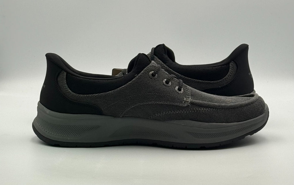 Skechers Canvas SWIFT Fit Slip-On Sneakers Men's 12 Black Low Top Running Shoes