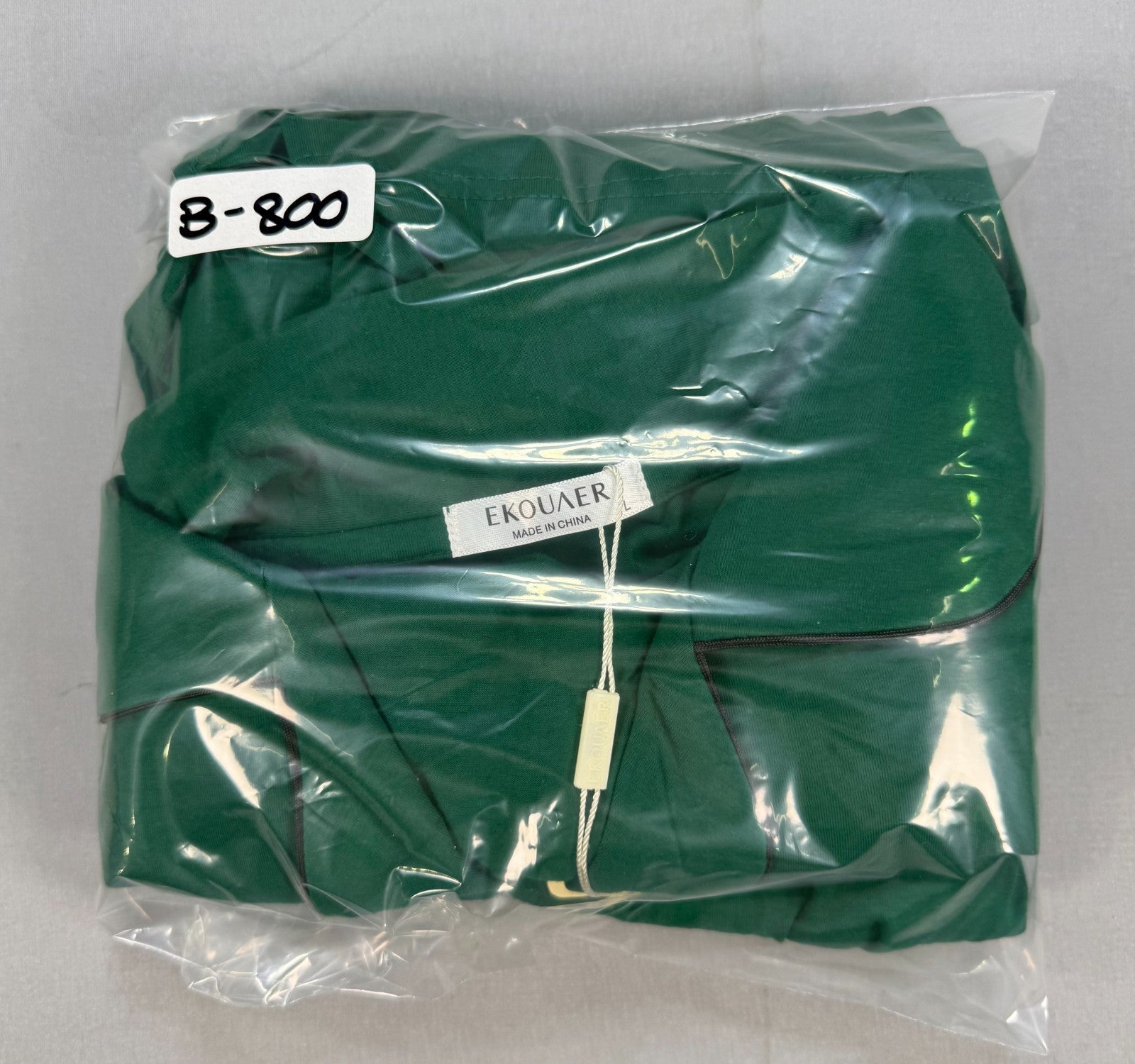 Ekouaer Pajama Set Women's Large Green Short Sleeve Button Down Short Sleeve
