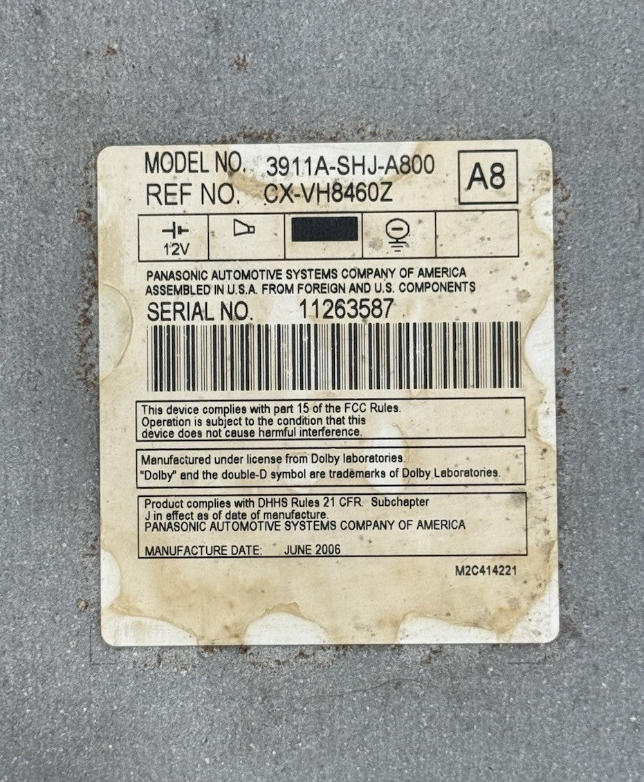 2005-2010 Honda Odyssey OEM CD DVD Player Entertainment Video 3911A-SHJ-A800