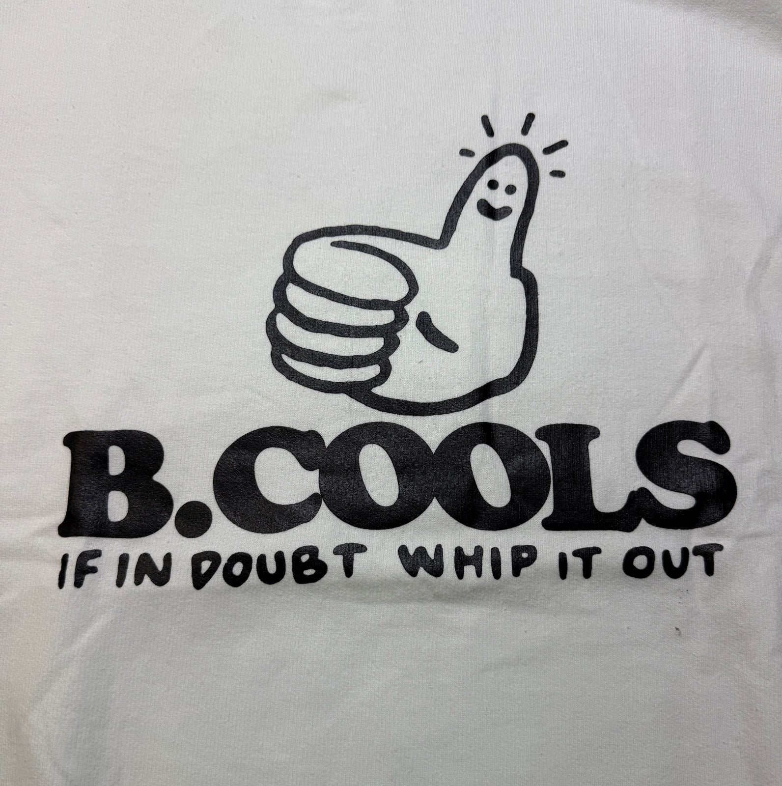 NWT B.Cools Barney If In Doubt Whip It Out Pullover Sweatshirt Men's Large White