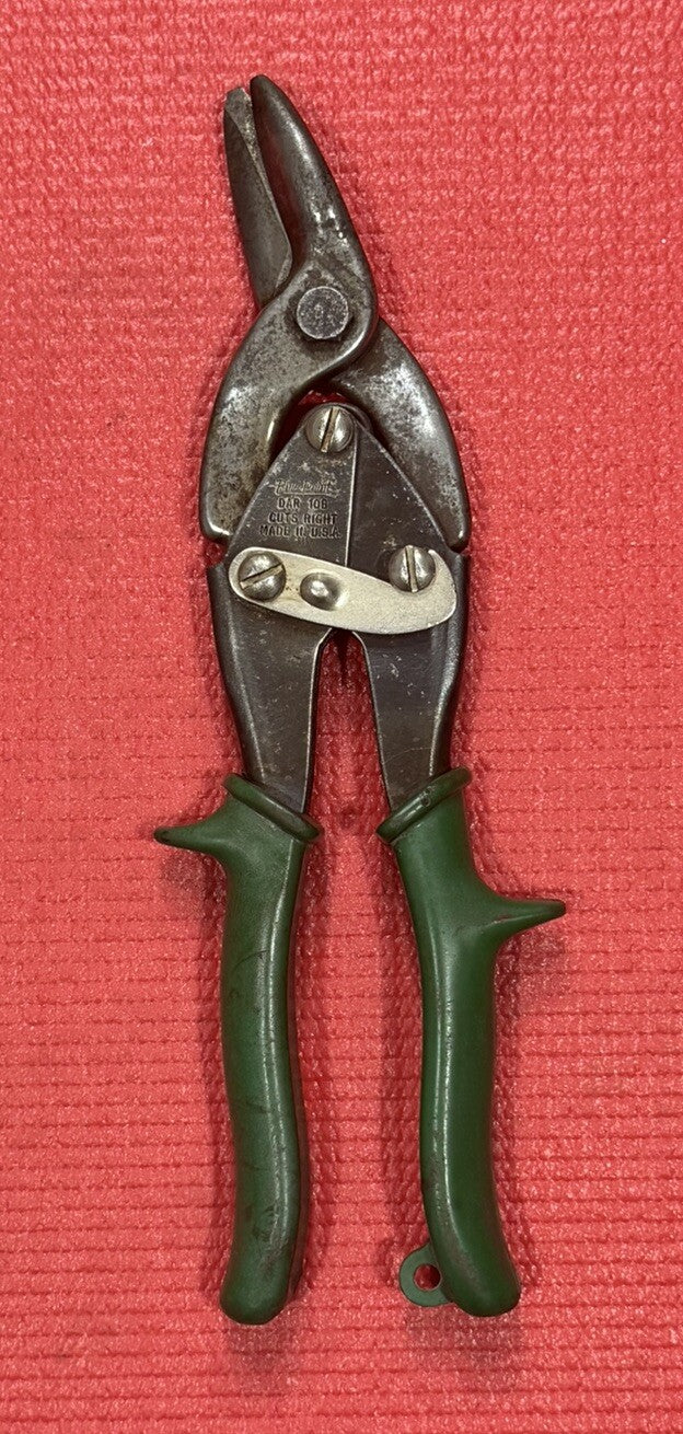 Blue-Point DAR 10B 10" Green Right Cutting Metal Shears Tin Aviation Snips USA