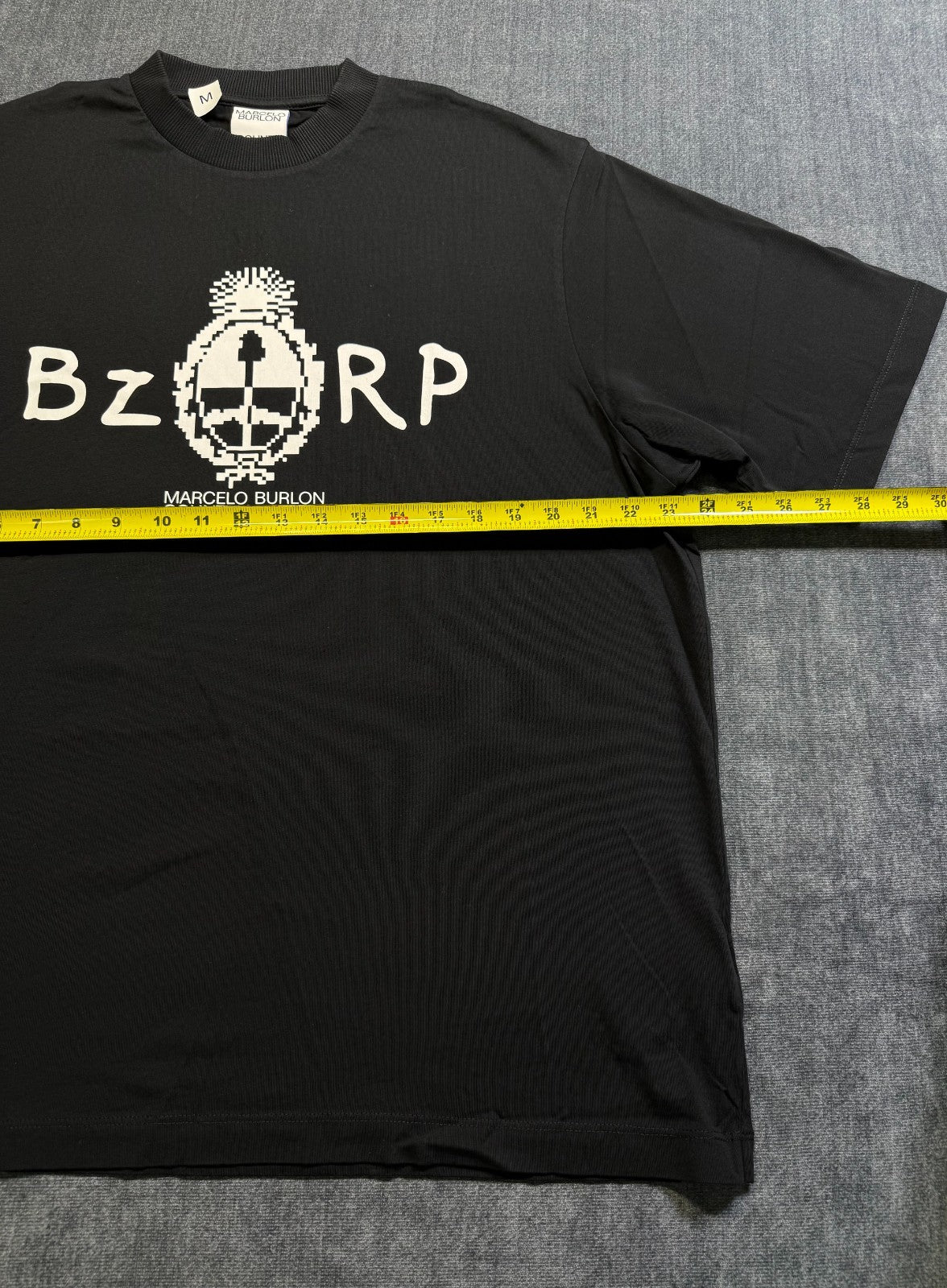 Marcelo Burlon County of Milan BZRP T-Shirt Men's Medium Black Short Sleeve