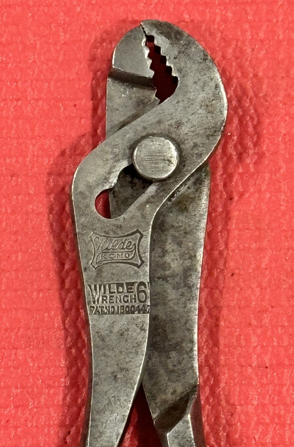 Vintage Wilde Wrench Slip Joint 6" Pinch Jawed Knurled Pliers Rare