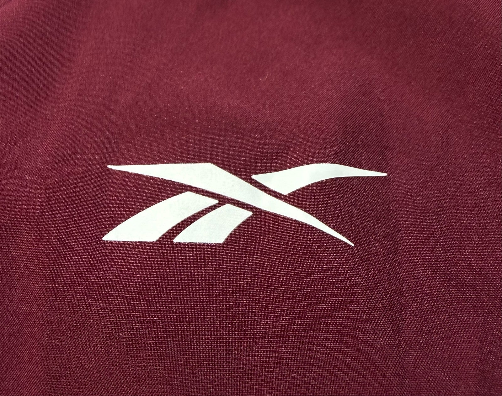 Reebok Full Zip Color Block Adjustable Hood Woven Jacket Men Large Maroon/Black