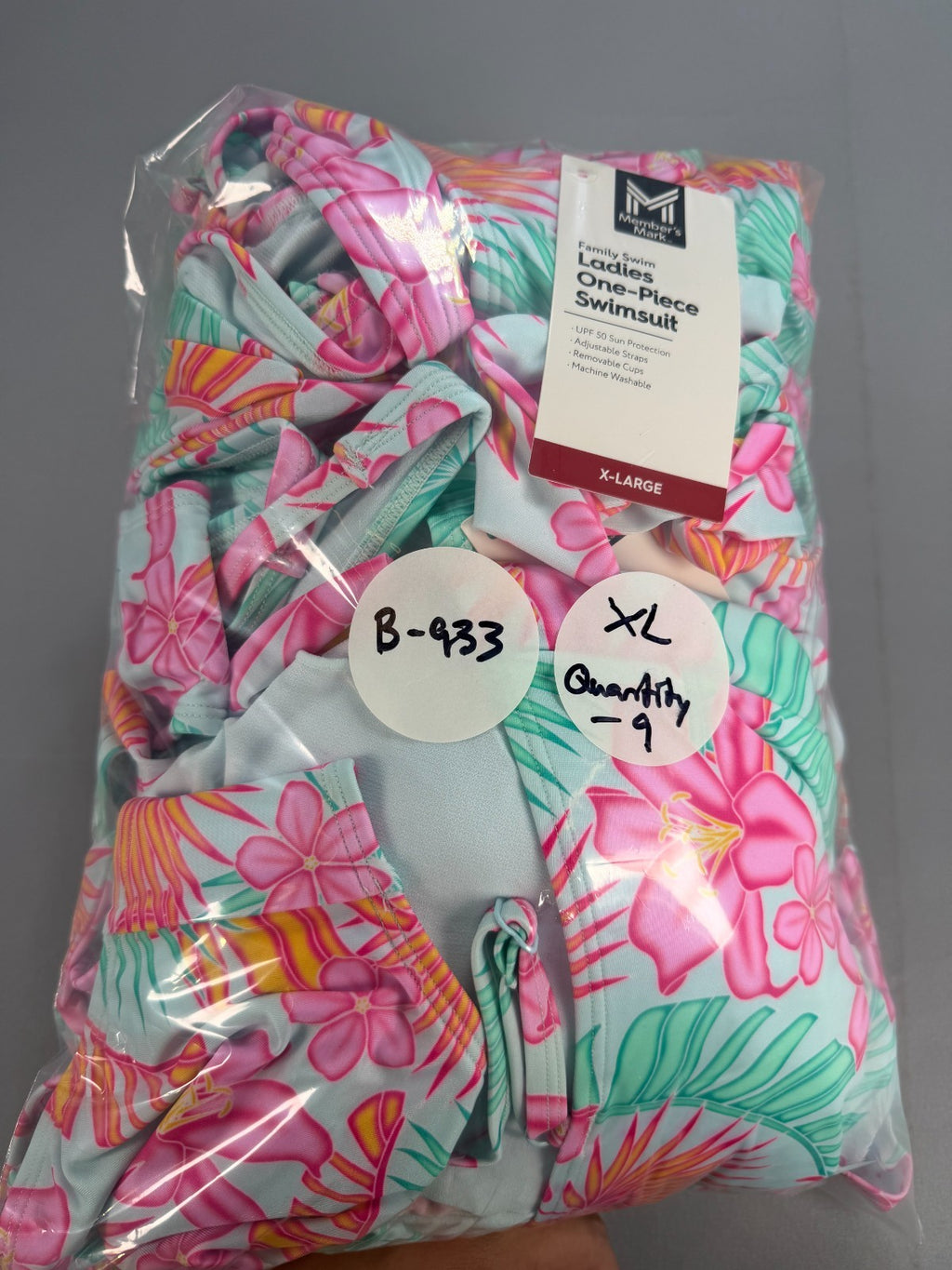 Member's Mark Adjustable Strap One-Piece Swimsuit Women's XL Multicolor Floral