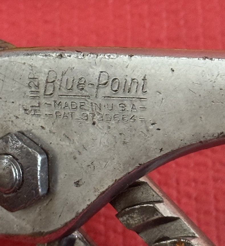 Blue Point Tools HL112P 12” Slip Joint Pliers Red Handle USA By Snap on