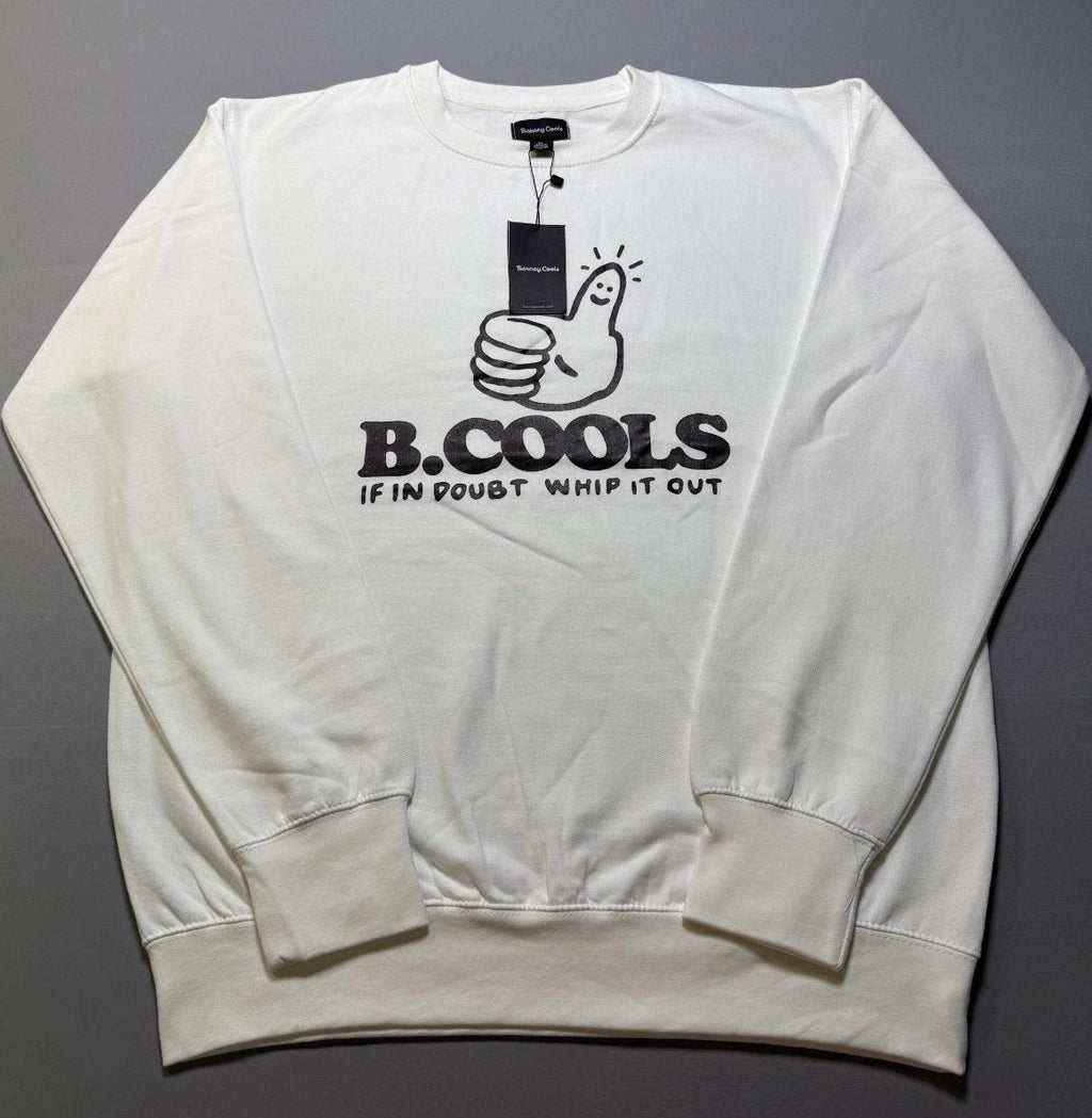 NWT B.Cools Barney If In Doubt Whip It Out Pullover Sweatshirt Men X-Large White