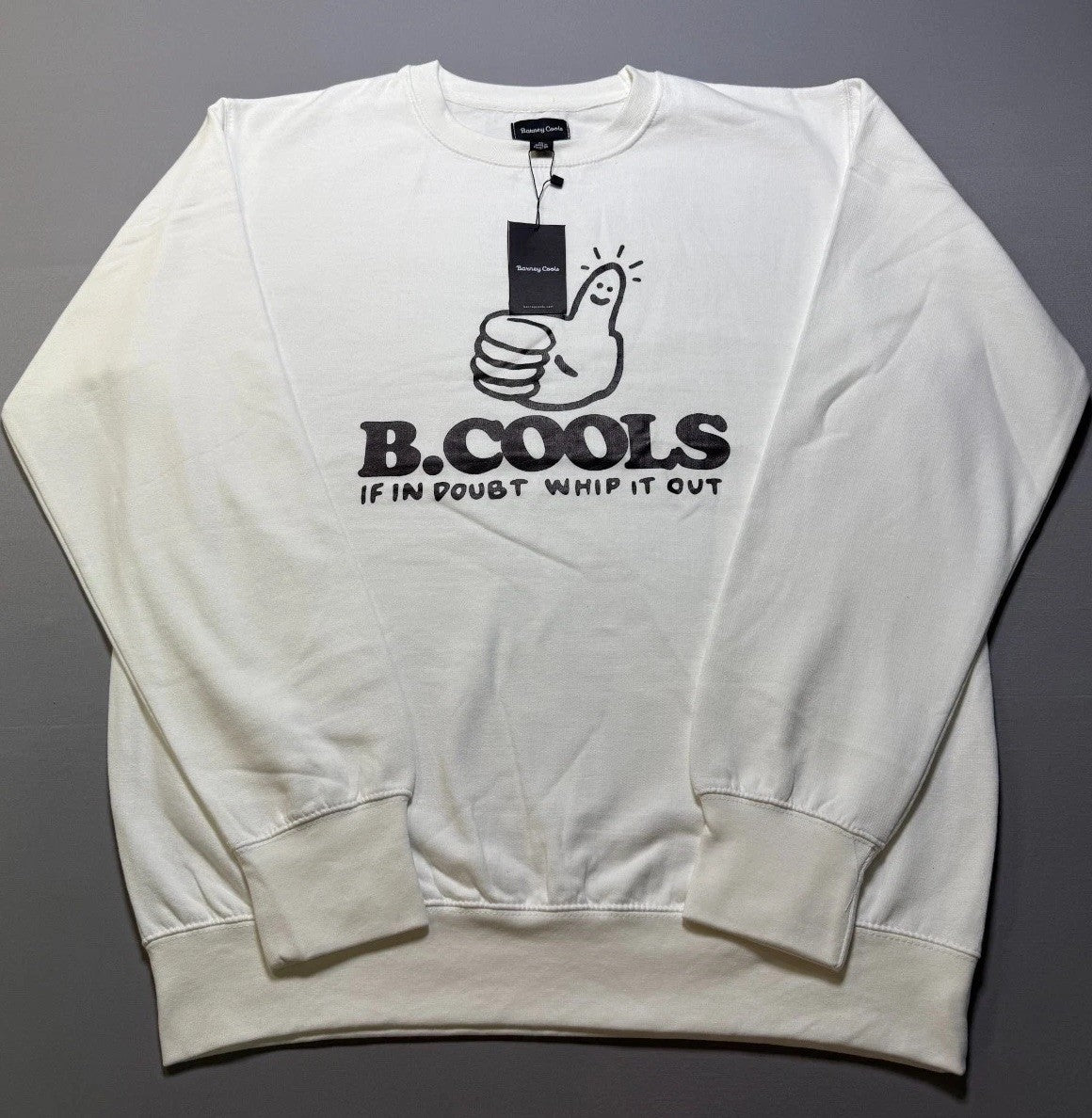 NWT B.Cools Barney If In Doubt Whip It Out Pullover Sweatshirt Men X-Large White