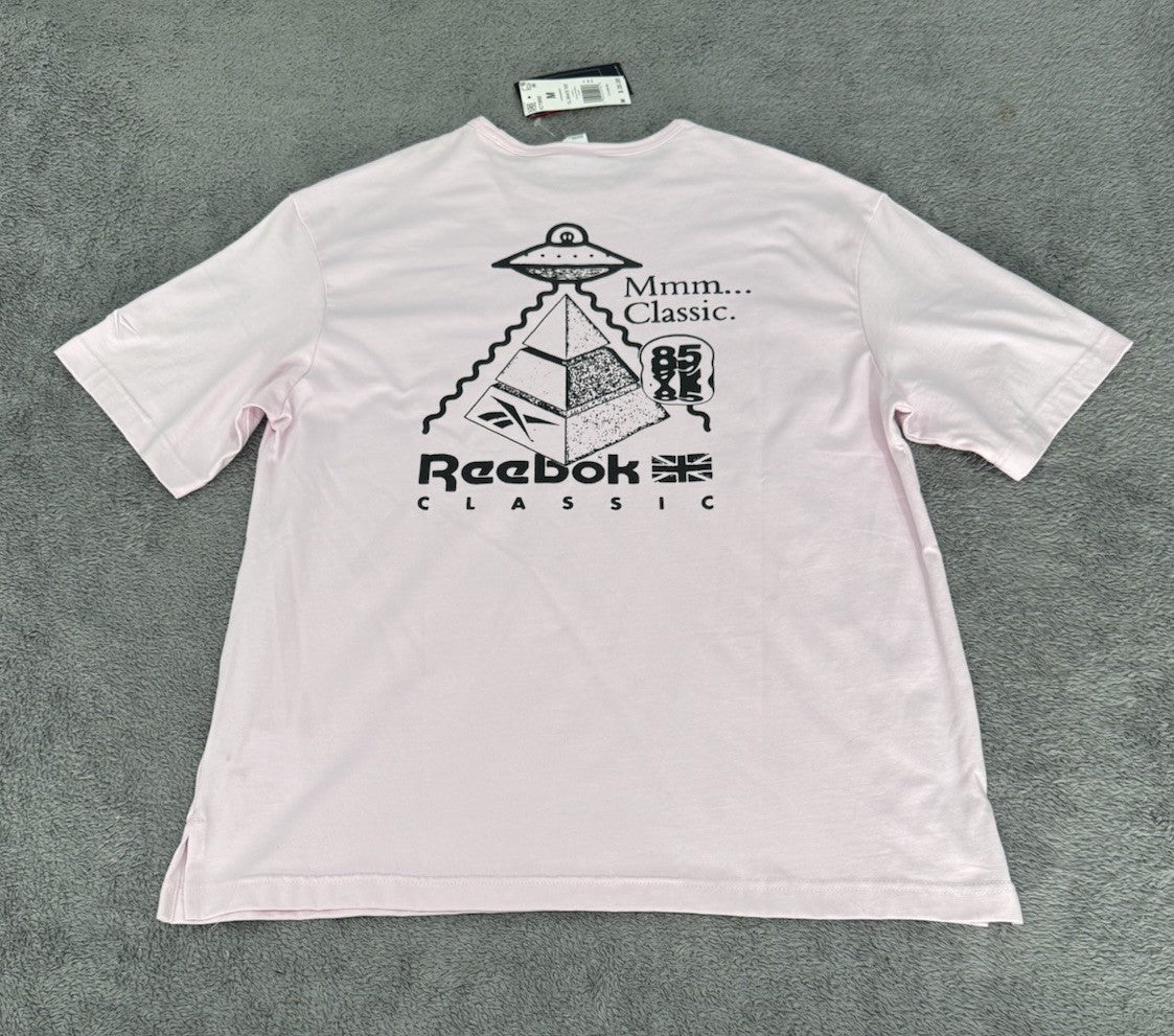 Reebok Classic T-Shirt Classics Skateboard UFO Pyramid Skate Shirt Pink Medium