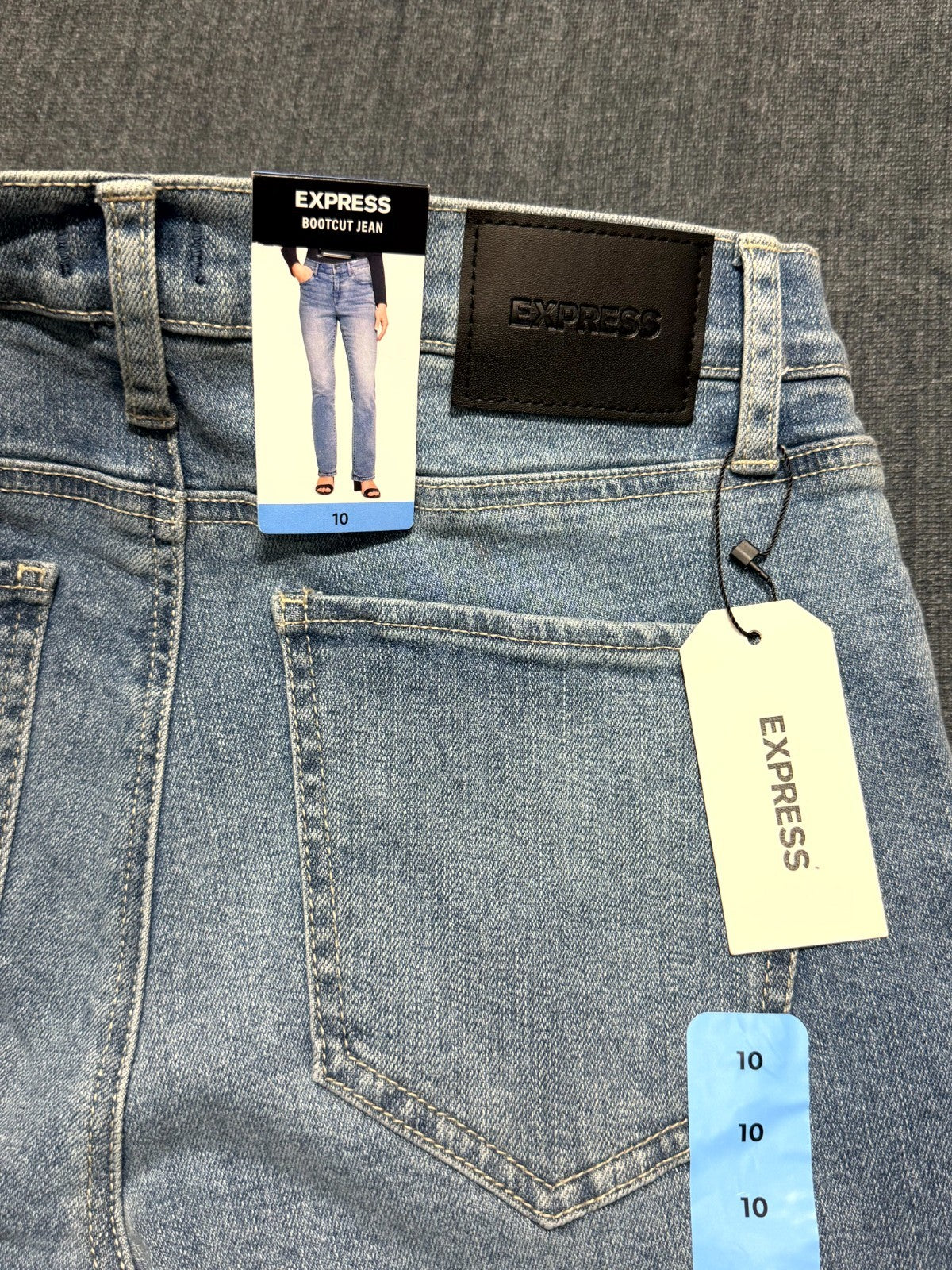 NWT Express Bootcut Jeans Women's 10 Blue Light Wash Casual 5-Pockets Zip Fly