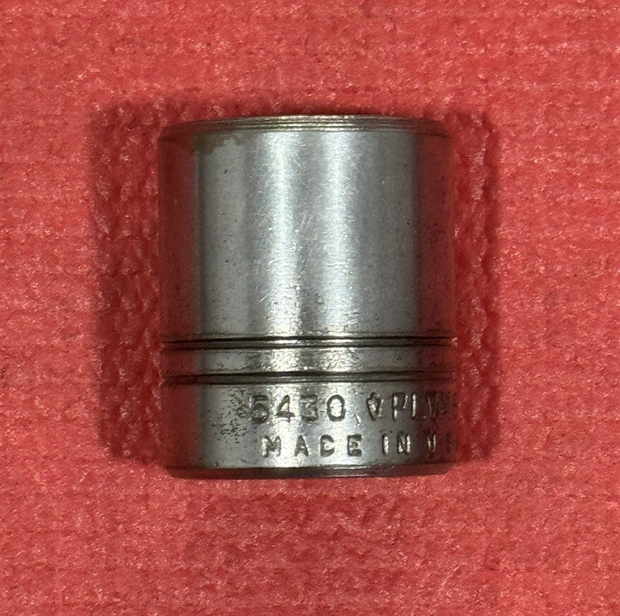 Vintage Plumb Plvmb 5430, 1/2" Drive 15/16" Shallow Socket 12PT Made in USA