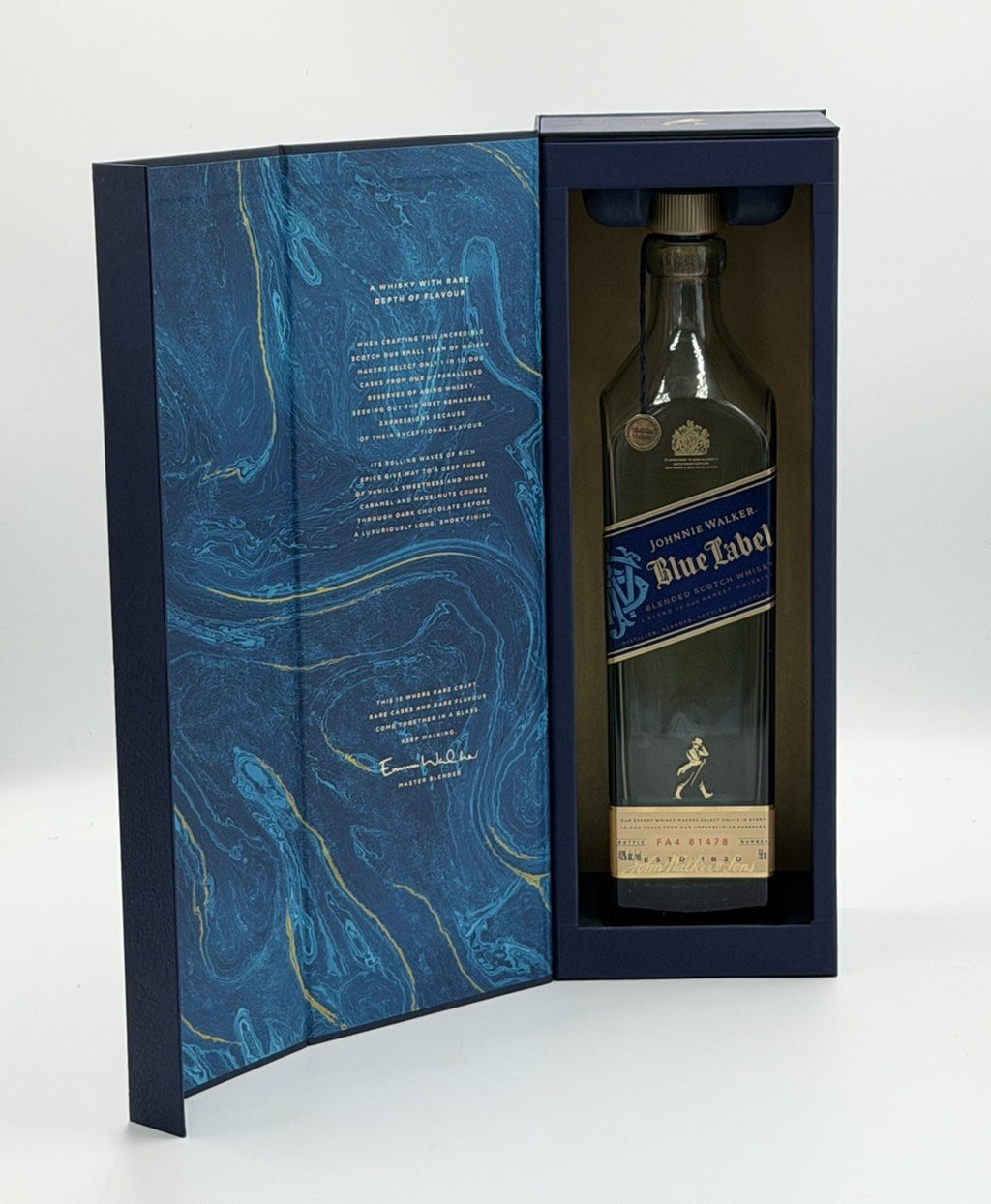 RARE UK 750 mL Johnnie Walker Blue Label Scotch Whisky EMPTY BOTTLE WITH BOX