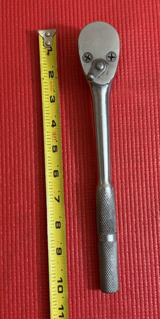 Vintage Walden Tools 1160 USA 1/2" Drive Socket Ratchet Wrench Knurled Handle