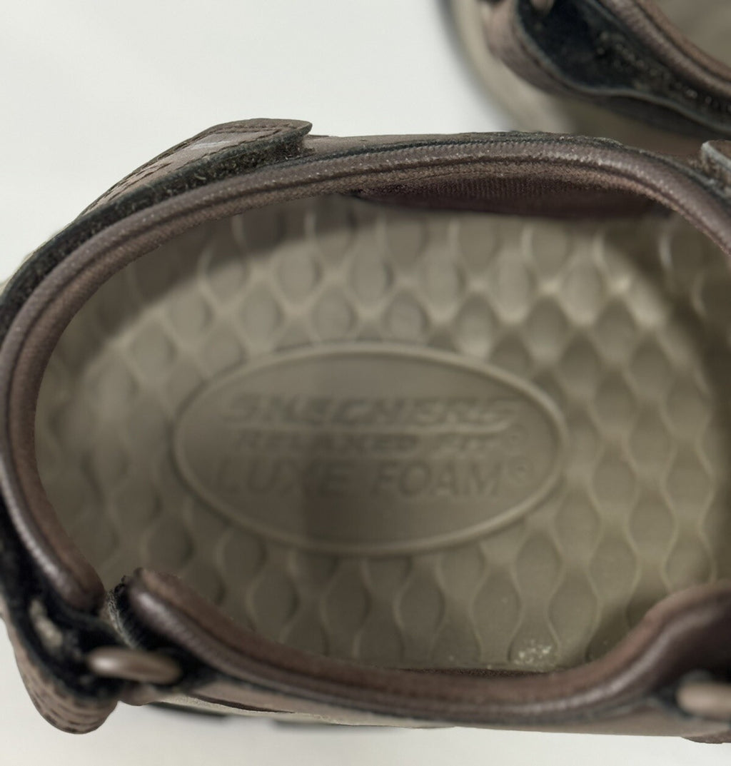 SKECHERS RELAXED FIT 204105/CHO TRESMAN  GARO CHOCOLATE LUXE FOAM SANDAL SIZE 13