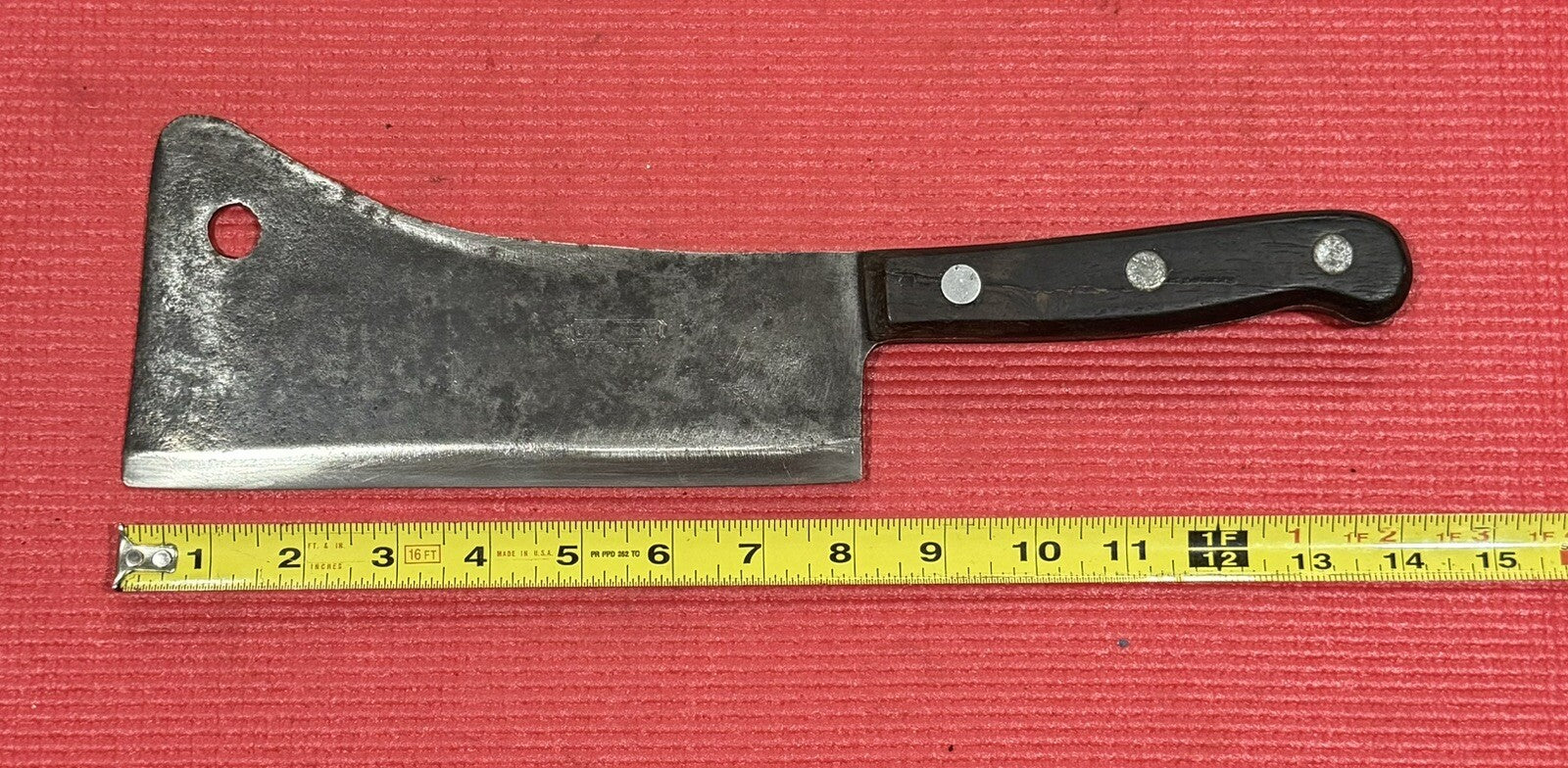 LF&C Universal 8"Cleaver Carbon Steel Rosewood Butcher Knife Cutlery 1920's-30's