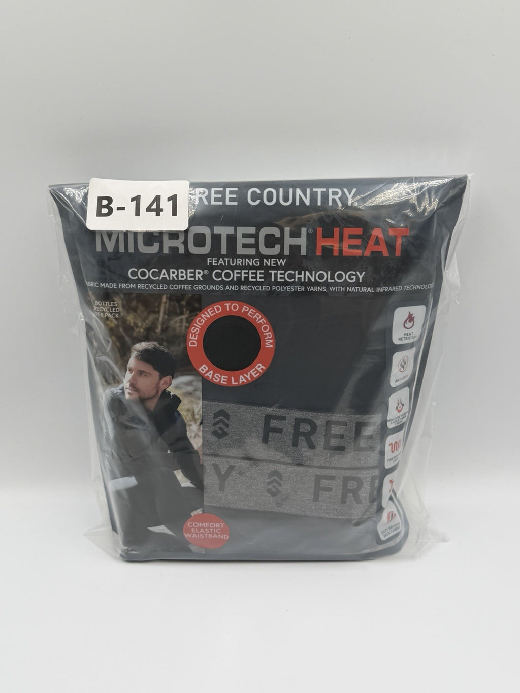 Free Country Microtech Heat Base Layer Pant Men's 2XL Black Stretch -Pack of 2