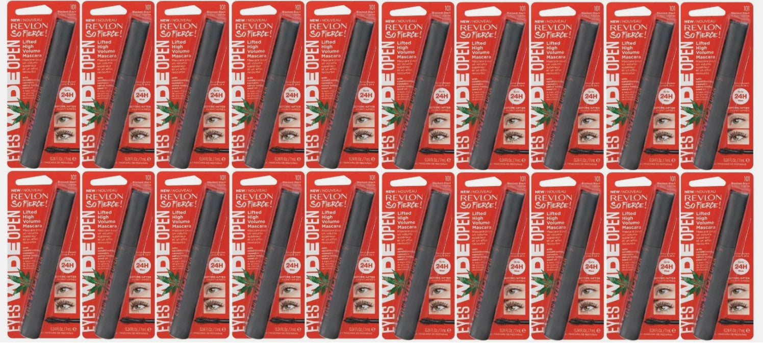 (20) Revlon So Fierce! 20 PC Eyes Wide Open Mascara Sealed 101 -Blackest Black